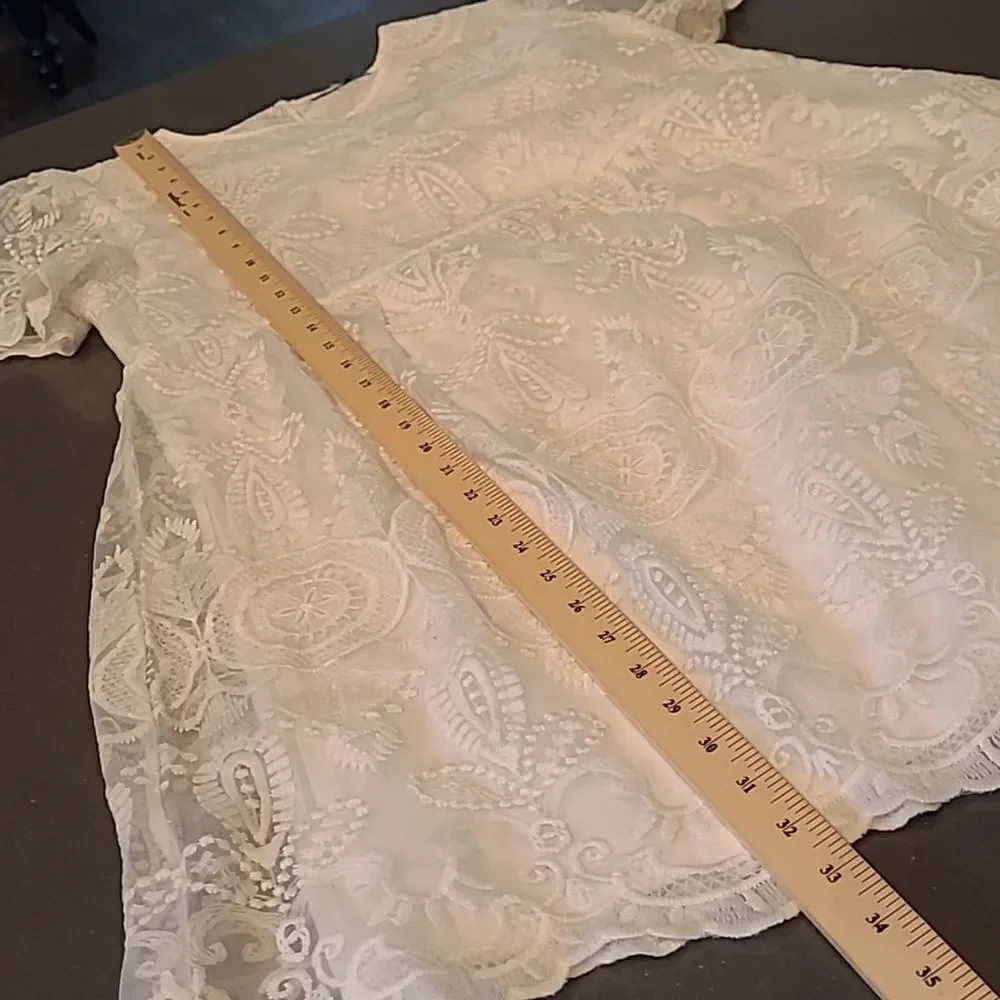 SHEIN  sz S embroidered sheer dress with full lining